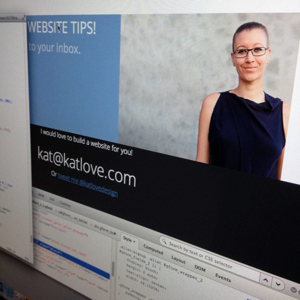 Screenshot of Kat Love's website as a therapist website designer