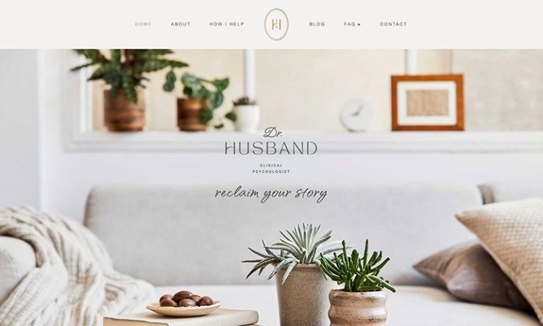 Homepage of Dr. Lori Husband's Tennessee therapy website designed by Empathysites
