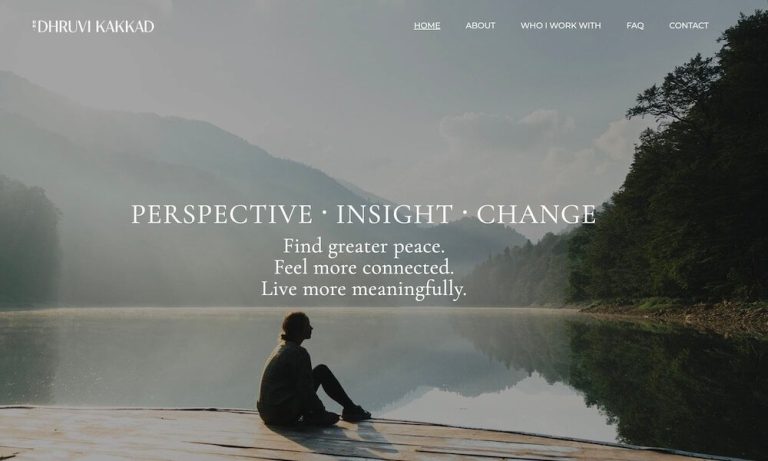 Homepage of Dr. Dhruvi Kakkad's Nashville therapy website designed by Empathysites