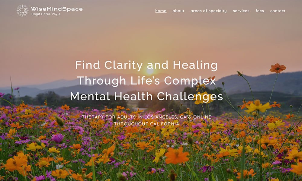 Homepage of Dr. Hagit Harel's Los Angeles therapy website designed by Empathysites